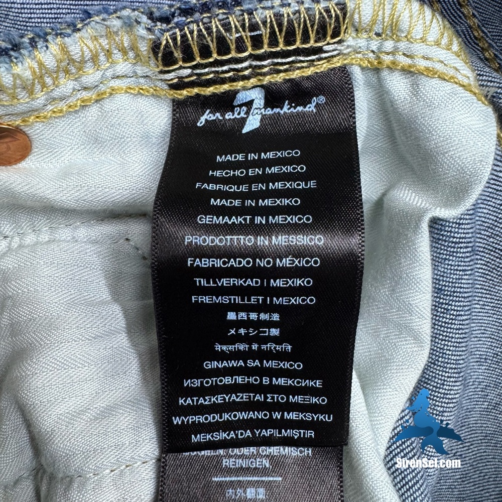 1233 7 For All Mankind Gwenevere Skinny Jeans - Size 30 - Blue - Picture 14 of 16